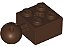 Tijolo Technic 2x2 com bola e encaixe para eixo Marrom Escuro - Imagem 1