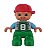 Boneco Lego Duplo Menino pernas verdes, top cinza azulado claro - Imagem 1