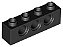 Tijolo Lego Technic  1x4 com Furos Preto - Imagem 1