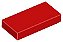 Placa Lisa 1x2 com Ranhura Vermelha - Imagem 1