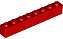 Tijolo 1x8 Vermelho - Imagem 1