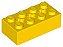 Tijolo Technic 2x4 com furos para eixos Amarelo - Imagem 1