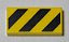 Placa Lisa 1x2 com listras pretas e amarelas de perigo - Imagem 1