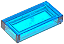 Placa Lisa 1x2 com Ranhura Translúcida Azul Escura - Imagem 1