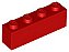 Tijolo 1x4 Vermelho - Imagem 1