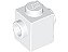 Tijolo modificado 1x1 com conector em dois lados Branco - Imagem 1