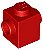 Tijolo modificado 1x1 com conector em dois lados Vermelho - Imagem 1