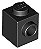 Tijolo Modificado 1x1 Com Furo Lateral Preto - Imagem 1