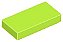 Placa Lisa 1x2 com Ranhura Verde Limão - Imagem 1