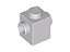 Tijolo modificado 1x1 com conector em dois lados Cinza Claro - Imagem 1
