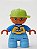 Boneco Lego Duplo Menino Pernas Medium Blue Boné Verde Limão - Imagem 1