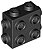 Tijolo Modificado 1x2x1 2/3 com Studs nos 3 lados preto - Imagem 1