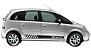 Kit adesivo faixa lateral tuning Chevrolet Meriva Modelo Sport quadriculada - Imagem 3