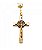 Terço Corrente Dourada Contas 1 CM Brancas Enfeite Sagrada Família 56 CM - Imagem 3