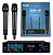 MICROFONE SEM FIO DYLAN QS-5 DUPLO M/M 150 CANAIS UHF - Imagem 1