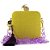Bolsa Festa Clutch Feminina Transversal Amarela Corrente - Imagem 1