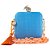 Bolsa Clutch Azul Festa Casamento Formatura Corrente Laranja - Imagem 1