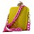 Bolsa De Mão Clutch Amarelo Rosa Festa Casamento Formatura - Imagem 3