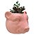 Vaso de Parede Cachepot Urso Rosa Cerâmica - Imagem 1