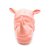 Vaso de Parede Cachepot Rinoceronte Rosa Porcelana - Imagem 2