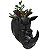 Vaso de Parede Cachepot Rinoceronte Preto Porcelana - Imagem 1
