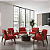 Poltrona Madri Decorativa Para Sala, Recepção Courino Vermelho - Imagem 2