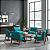 Poltrona Madri Decorativa Para Sala, Recepção Courino Azul Turquesa - Imagem 3