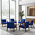 Poltrona Madri Decorativa Para Sala, Recepção Courino Azul Marinho em Madeira - Imagem 3