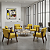 Poltrona Madri Decorativa Para Sala, Recepção Courino Amarelo em Madeira - Imagem 3