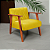 Poltrona Madri Para Sala ou Recepção em Suede Amarelo - Madri - Imagem 3