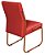 Cadeira Jade Para Escritório, Recepção, Auditório em Courino Vermelho Pés Cobre - Imagem 5