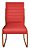 Cadeira Jade Para Escritório, Recepção, Auditório em Courino Vermelho Pés Cobre - Imagem 2