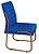 Cadeira Escritório em Courino Tipo A (Corano) Azul Marinho Pés em Aço na Cor Cobre - Jade - Imagem 1