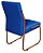 Cadeira Jade Para Escritório, Recepção, Auditório em Courino Azul Marinho Pés Cobre - Imagem 5