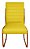 Cadeira Jade Para Escritório, Recepção, Auditório em Courino Amarelo Pés Cobre - Imagem 2