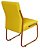 Cadeira Jade Para Escritório, Recepção, Auditório em Courino Amarelo Pés Cobre - Imagem 5
