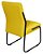 Cadeira Escritório ou Sala de Jantar Jade em Courino Amarelo Pés em Aço na Cor Preto - Imagem 5