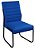Cadeira Para Escritório, Recepção, Auditório em Courino Azul Marinho Pés Preto - Jade - Imagem 1