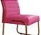 Cadeira Jade Para Escritório, Recepção, Auditório em Courino Rosa Pés Cobre - Imagem 6