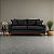 Sofá Para Sala, Escritório ou Recepção Living Istambul em Courino Preto - Imagem 3