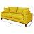 Sofá Confortável Para Sala, Escritório, Recepção Living Istambul em Courino Amarelo - Imagem 3