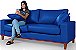 Sofá Confortável Para Sala, Escritório, Recepção Living Istambul em Courino Azul Marinho - Imagem 1
