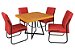 Mesa Com 4 Cadeiras Vermelha - Jade - Imagem 2