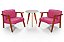 Conjunto 2 Poltronas em Courino Rosa Pink Com Mesinha Gelo Opcional - Imagem 2