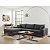 Sofá Califórnia 4 Lugares Living Com Chaise Esquerdo em Linho Grafite - Imagem 3