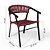 Cadeira Para Área Externa, Gourmet, Lazer, Piscina em Corda Náutica Cereja e Alumínio na Cor Preta - Imagem 2