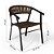 Cadeira Para Área Externa, Gourmet, Lazer, Piscina em Corda Náutica Marrom e Alumínio na Cor Preta - Imagem 2