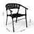 Cadeira Para Área Externa, Gourmet, Lazer, Piscina em Corda Náutica Preta e Alumínio na Cor Marrom - Imagem 2