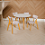 Conjunto Sala de Jantar Liz Mesa 110cm Com 4 Cadeiras em Linho Champagne - Imagem 3