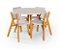Conjunto Sala de Jantar Mesa 110cm Com 4 Cadeiras Liz em Linho Champagne - Imagem 2